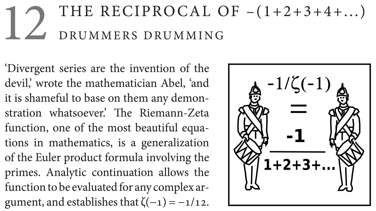 The reciprocal of -(1+2+3+4+...)